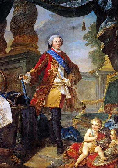 Charles-Joseph Natoire Portrait of Louis Dauphin of France with a Plan of the Siege of Tournai France oil painting art
